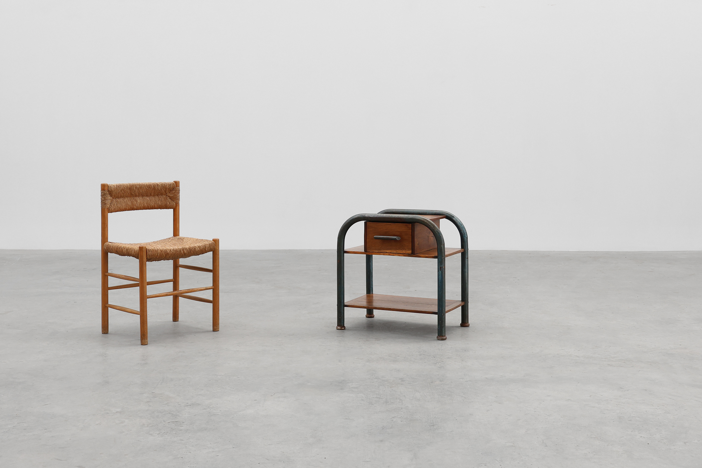 Industrial side table or nightstand in Bauhaus style, Belgium ca. 1910thumbnail